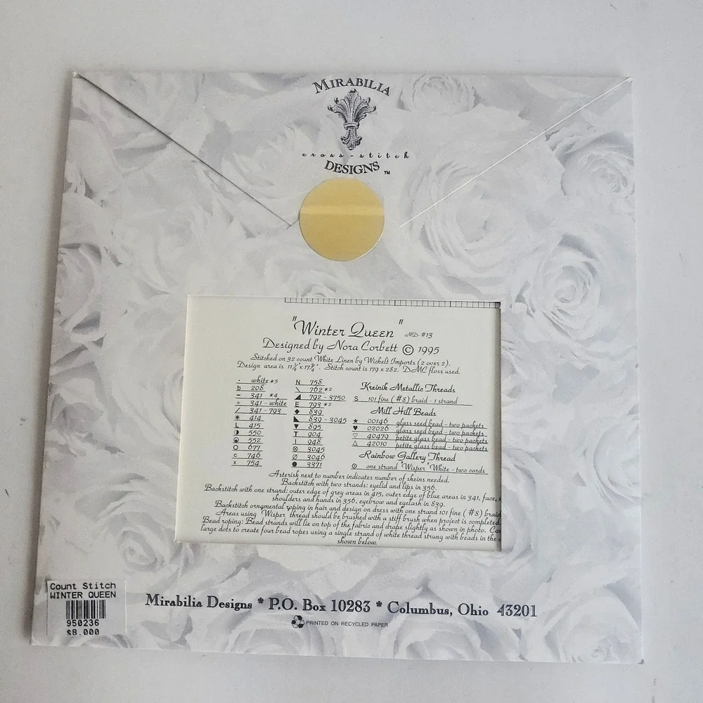 Mirabilia Cross Stitch Pattern Winter Queen Vintage Retired HTF Sealed NOS